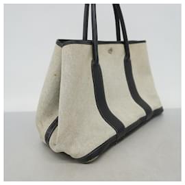 Hermès-Sac Tote Hermes Jardin PM Toile H Noir-Noir