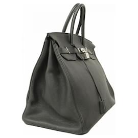 Hermès-Hermes Birkin 40 Handbag in Black Togo Leather-Black