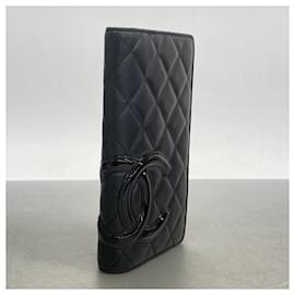 Chanel-Chanel Long Wallet Cambon in Black Lambskin-Black