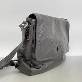 Gucci-Bolsa de ombro de couro marrom escuro Gucci-Castanho escuro