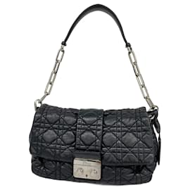 Christian Dior-Christian Dior Black Leather Shoulder Bag-Black