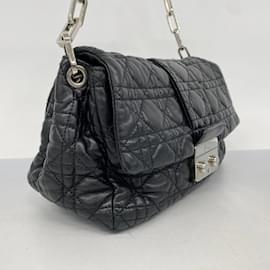Christian Dior-Christian Dior Black Leather Shoulder Bag-Black