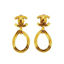 Chanel-Chanel Gold Plated Clip Earrings-Golden