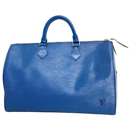 Louis Vuitton-Louis Vuitton Epi Speedy 35 Handbag-Blue