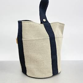 Hermès-Sac à main Hermes Saxo MM Toile H Noir-Noir