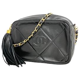 Chanel-Chanel Black Lambskin Shoulder Bag-Black