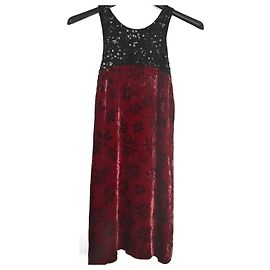 Pinko Samt-Minikleid mit Pailletten - vintage Rot