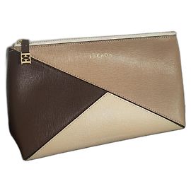 Escada Pochette en cuir Saffiano bicolore Multicolore