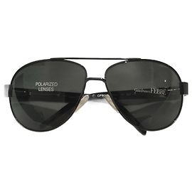 Gianfranco Ferre Vintage Gianfranco Ferrè Aviator Sonnenbrille Dunkelgrau Stahl Polarisiert Anthrazitgrau