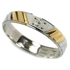 Céline-Celine 18K Yellow Gold and Platinum Band Ring-Yellow