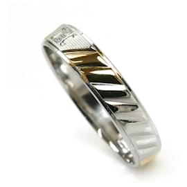 Céline-Celine 18K Yellow Gold and Platinum Band Ring-Yellow
