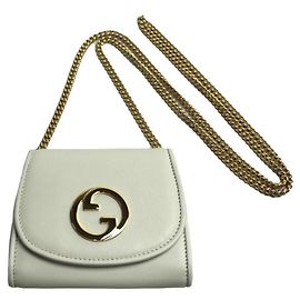 Cartera de cadena mediana Blondie Interlocking G de Gucci Blanco