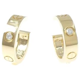 Cartier-Cartier Love Earrings Half Diamond-Golden