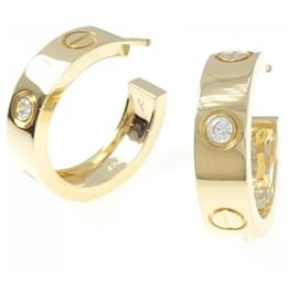 Cartier-Cartier Love Earrings Half Diamond-Golden
