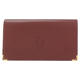 Cartier-Cartier Bordeaux Leather Long Wallet-Dark red
