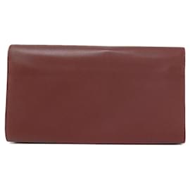 Cartier-Cartier Bordeaux Leather Long Wallet-Dark red