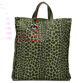 Fendi-Tote en toile imprimé léopard marron Fendi-Marron