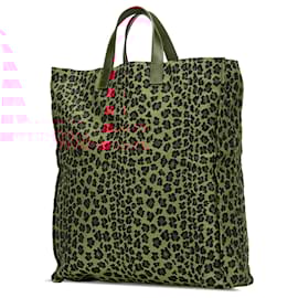 Fendi-Fendi Brown Leopard Print Canvas Tote-Brown