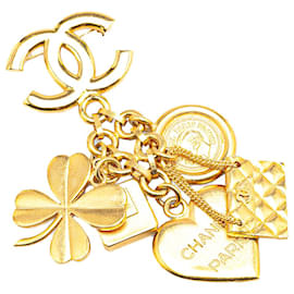 Chanel-Chanel Gold Gold Plated CC Iconic Lucky Charms Brooch-Golden