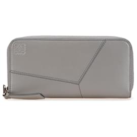 Loewe-LOEWE Gray Puzzle Edge Zipped Open Wallet-Brown