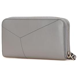 Loewe-LOEWE Gray Puzzle Edge Zipped Open Wallet-Brown