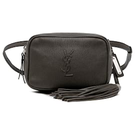 Saint Laurent-Saint Laurent Brown Lambskin Monogram Lou Belt Bag-Brown,Dark brown