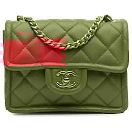 Chanel-Chanel Red Mini Quilted Caviar Sweet Classic Flap-Red