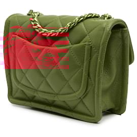Chanel-Chanel Red Mini Quilted Caviar Sweet Classic Flap-Red