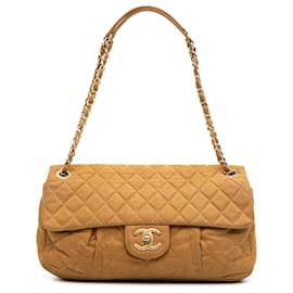 Chanel-Chanel Brown Large Iridescent Calfskin Chic Quilt Flap-Brown,Caramel