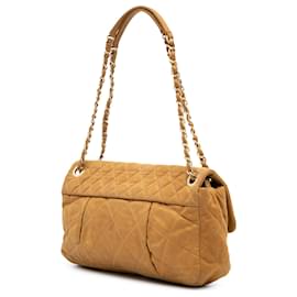Chanel-Chanel Brown Large Iridescent Calfskin Chic Quilt Flap-Brown,Caramel