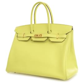 Hermès-Hermès Birkin Retourne 35 en Epsom Jaune-Jaune