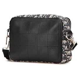Dior-Dior Blue Oblique Canvas Safari Crossbody-Blue,Navy blue