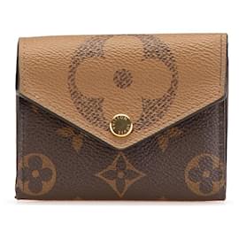 Louis Vuitton-Louis Vuitton Brown Monogram Giant Reverse Zoe Wallet-Brown
