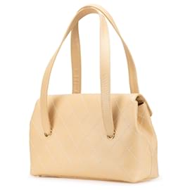 Chanel-Chanel Brown CC Calfskin Wild Stitch Flap Shoulder Bag-Brown,Beige