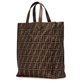 Fendi-Fendi Brown Zucca Canvas Shopping Tote-Brown