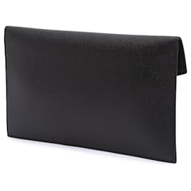Saint Laurent-Saint Laurent Black Grain de Poudre Uptown Pouch-Black