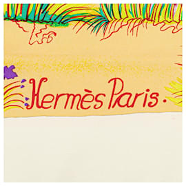 Hermès-Hermès Yellow Nuba Mountain Silk Scarf-Yellow