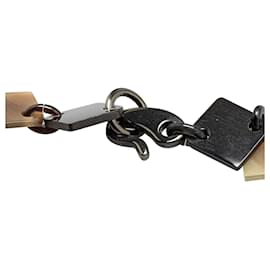 Hermès-Collier Lena en corne de buffle marron et laque Hermès-Autre