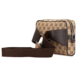 Gucci-Gucci Brown GG Canvas Belt Bag-Brown