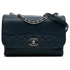 Chanel-Chanel Blue Mini Calfskin Tramezzo Flap-Blue,Navy blue