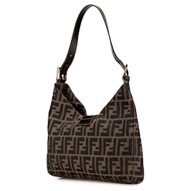 Fendi-Fendi Brown Zucca Canvas Shoulder Bag-Brown