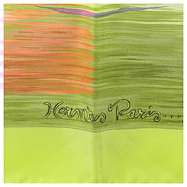 Hermès-Hermès Yellow Les Perles de Turkana Silk Scarf-Other
