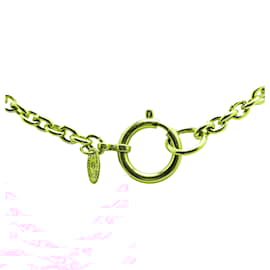 Chanel-Chanel Gold Gold Plated Circle Logo Pendant Necklace-Golden