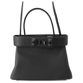 Hermès-Hermès Black Togo and Swift Medor Bag-Black