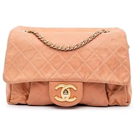 Chanel-Chanel Orange Quilted Calfskin Chic Quilt Flap-Orange,Peach