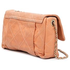 Chanel-Chanel Orange Quilted Calfskin Chic Quilt Flap-Orange,Peach