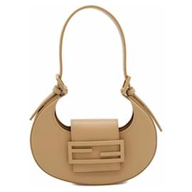 Fendi-Fendi Brown Mini Leather Cookie Hobo-Brown,Light brown