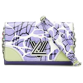 Louis Vuitton-Louis Vuitton Blue Epi Aqua Twist Wallet on Chain-Blue