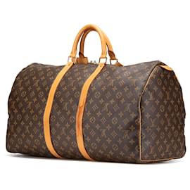 Louis Vuitton-Louis Vuitton Brown Monogram Keepall 55-Brown