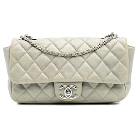 Chanel-Chanel Gray Medium Quilted Lambskin Coco Rain Flap-Brown